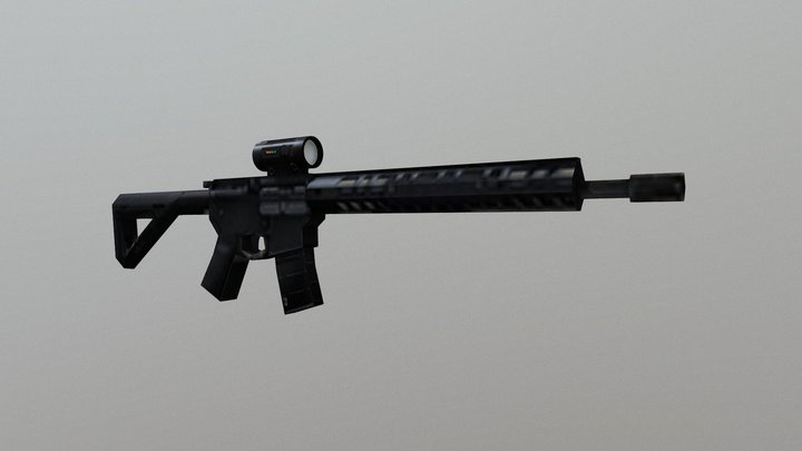 PS1 Style ar15 3D Model