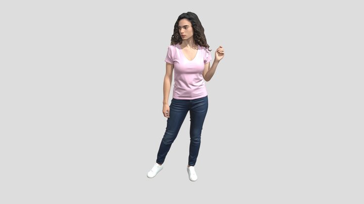 Casual Pink T‑Shirt Pose