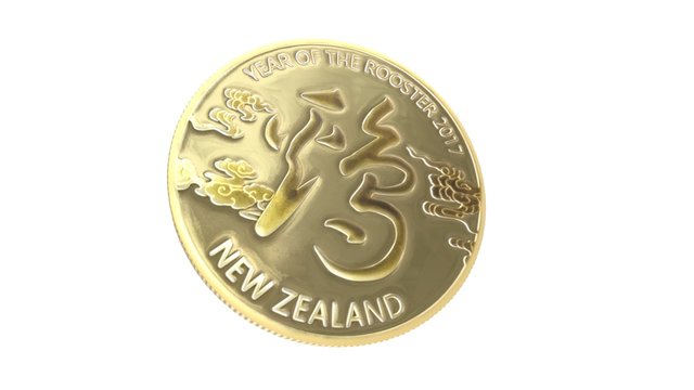 2017 Year of the Rooster Gold-plated Medallion 3D Model