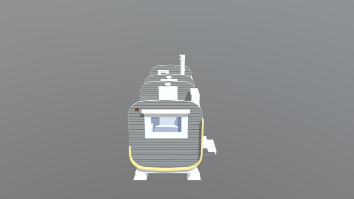 Баня бочка 6 метров 3 отделения 3D Model