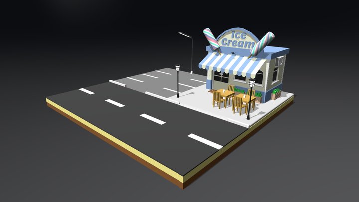Ice Cream Shop 3D Model