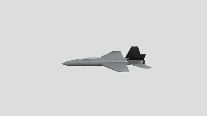 fighter jet (low poly) 3D Model