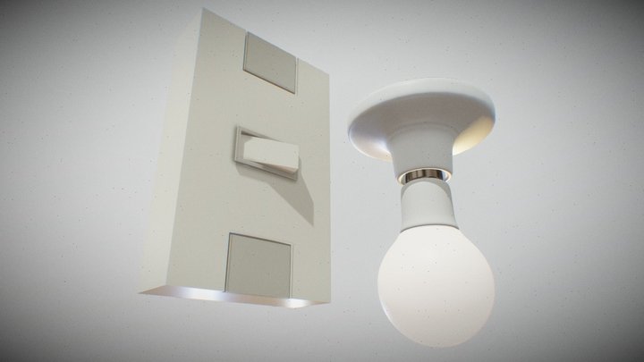 Light bulb & Switch 3D Model