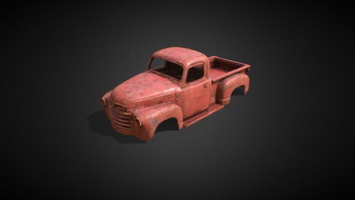 A vintage pickup truck body 3D Model
