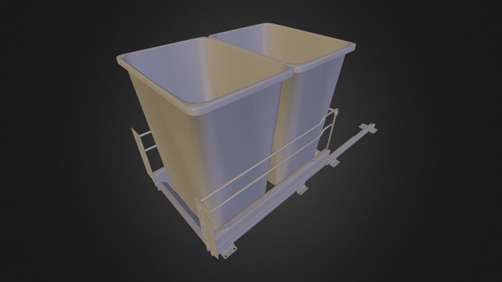 Double Pull-out Waste Basket 3D Model
