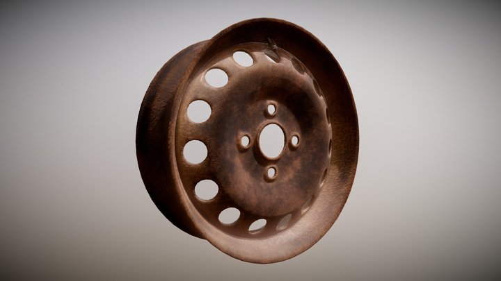 Rusted Wheel Rim 02 – Modello 3D gratuito STL