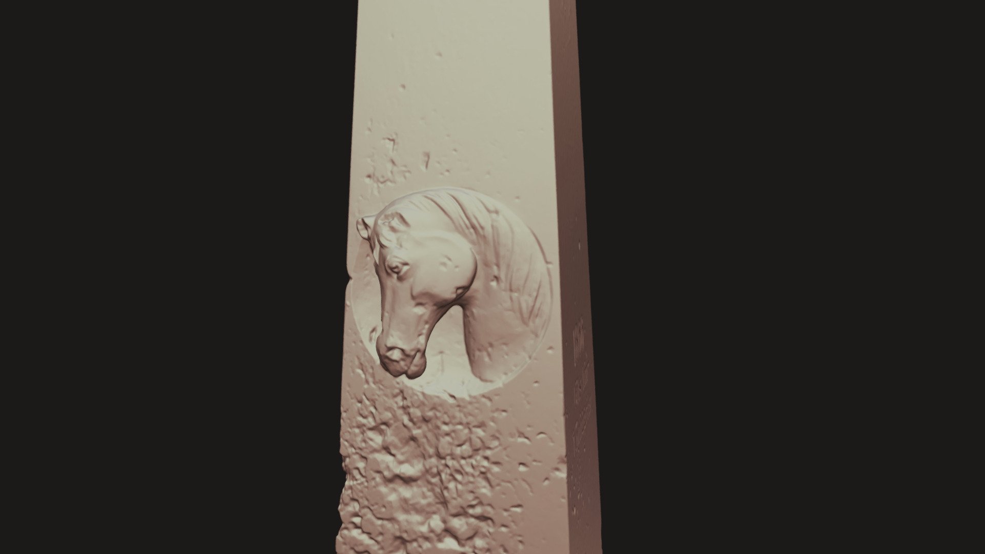 Stele Mit Pferdekopf 1866 Low Poly