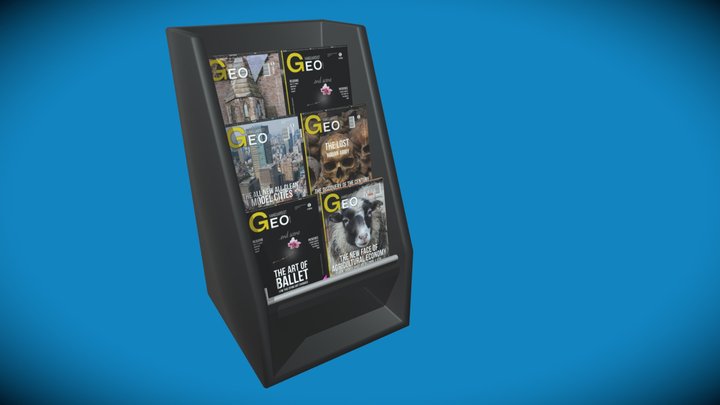 Magazine Rack Full of Geo Articles 3D Model