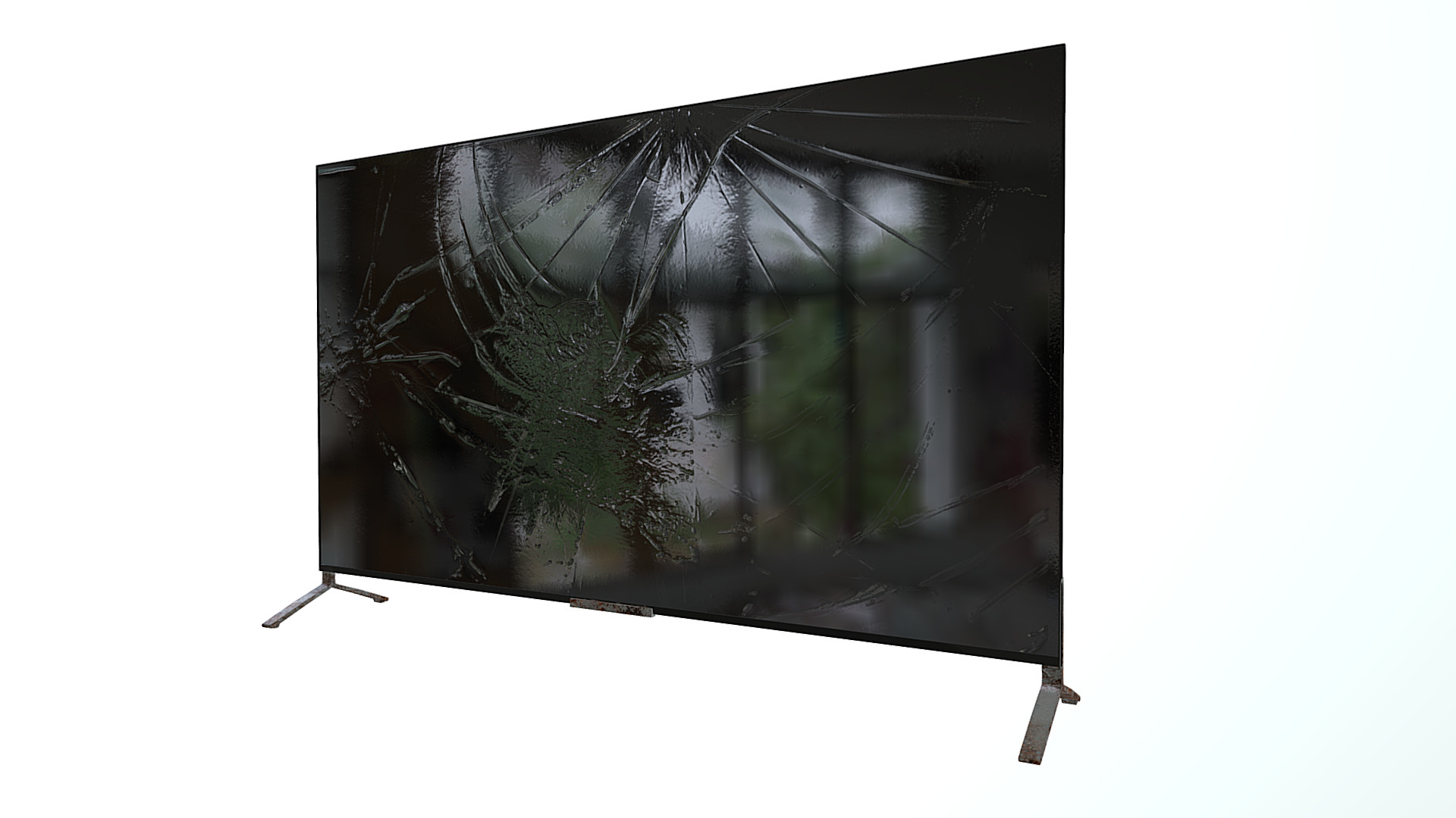 3D model Broken TV - This is a 3D model of the Broken TV. The 3D model is about a black umbrella with a black cover.