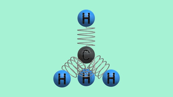 3D molecular model of methane (CH4) 3D Model