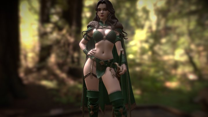Sexy Emerald Ranger free download 3D Model