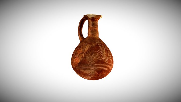 Cypriot Narrow-Necked Pottery Bottle 3D Model