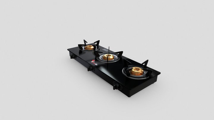 3 burner gas 3D Model