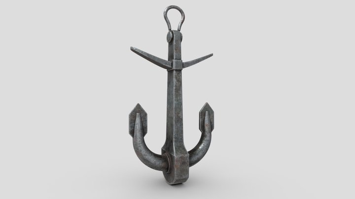 Old Ship Anchor 3D Model