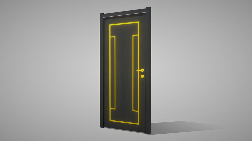Modern Interior Black Door with Gold Details