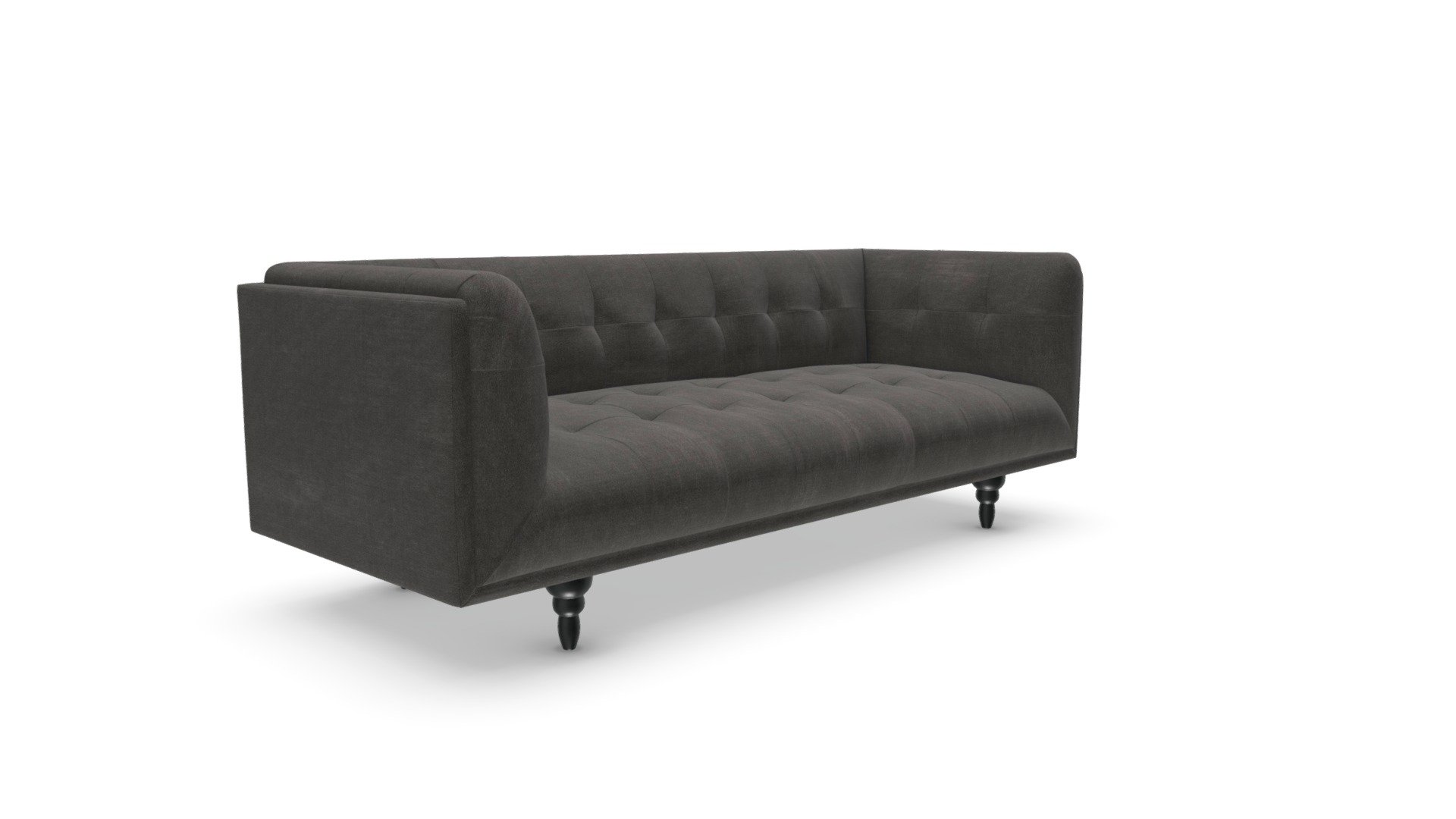 Connor 3 Seater Sofa, Concrete Cotton Velvet