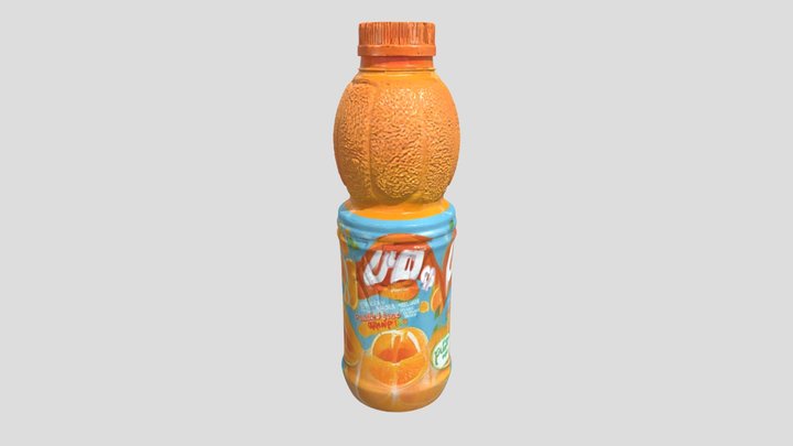 Orange Beverage Bottle 3D Model