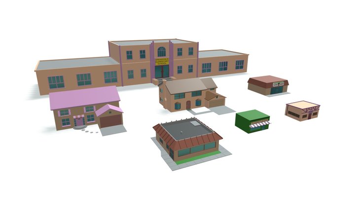 The Simpsons Springfield 3D Model