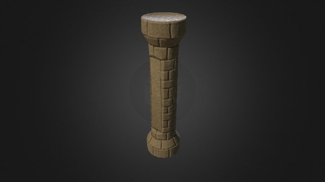 Lowpoly Ancient Column 3D Model