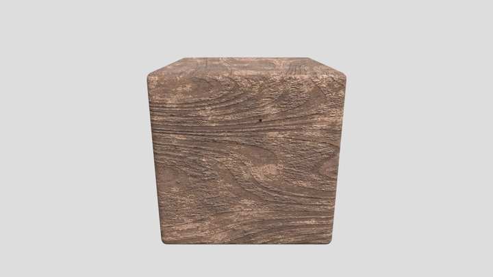 Wood Floor Texture Cube 3D Model