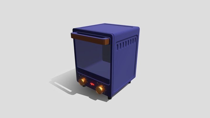 Simple Blue Oven 3D Model