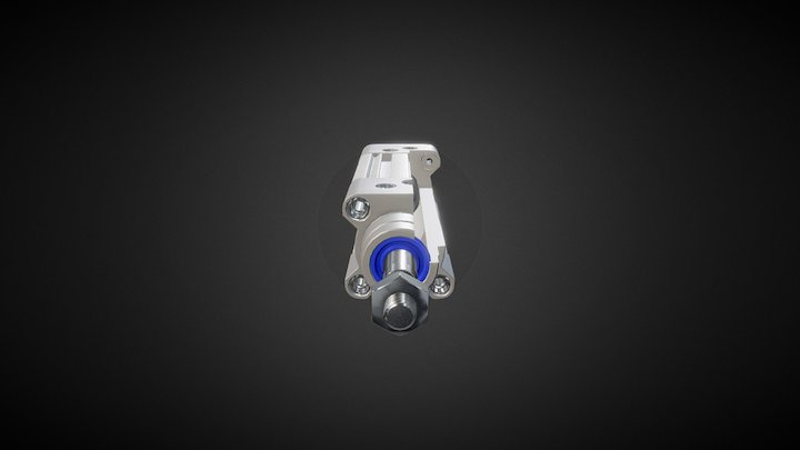 Pneumatic Cylinder Animated 3D Model