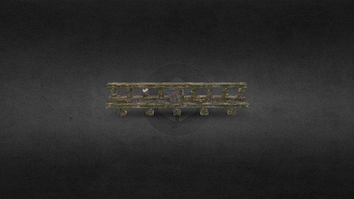 Mossy Marble Bench 3D Model