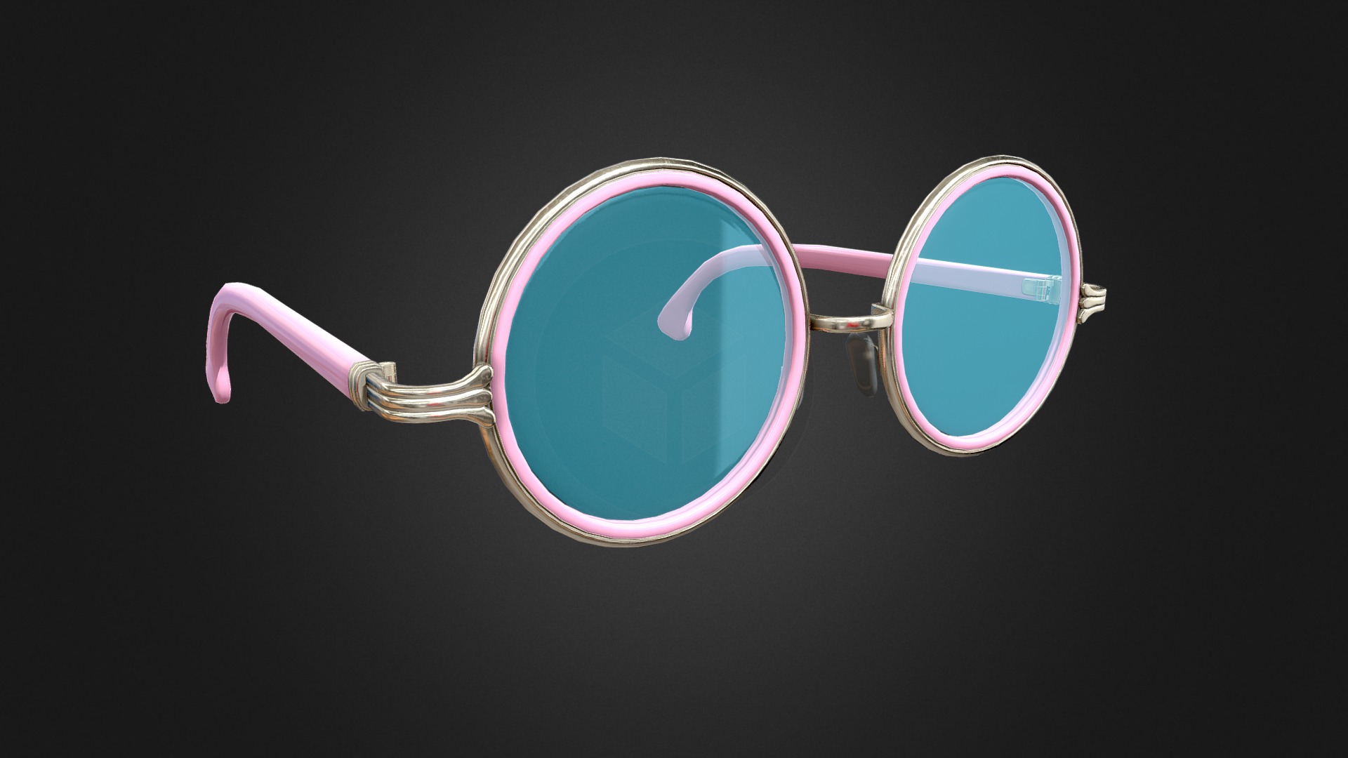 3D model Glasses Metal Frame Retro Classic Vintage Pink - This is a 3D model of the Glasses Metal Frame Retro Classic Vintage Pink. The 3D model is about a pair of glasses.