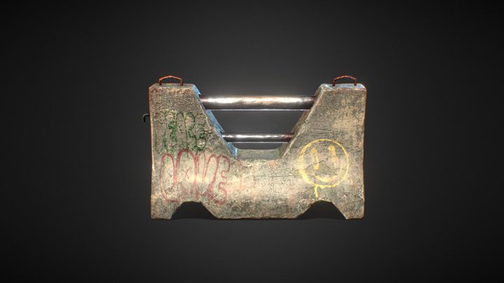 Concrete Barricade 3D Model