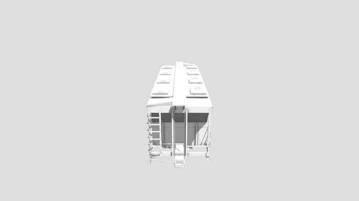 Train 4 bay covered hopper U 14 3D Model