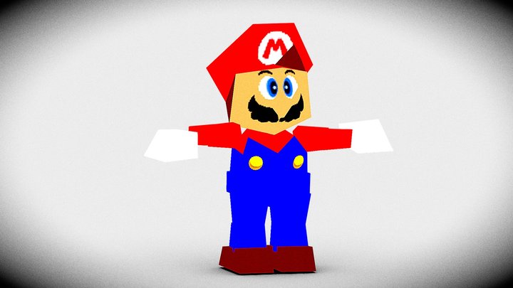 Mario Low Poly (Super Mario 64)