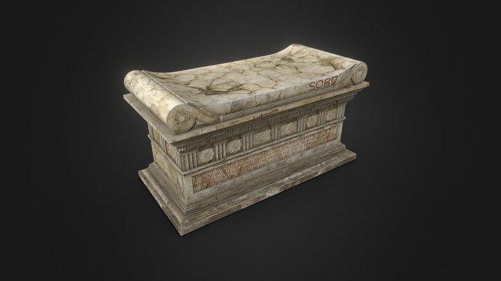 Ancient Roman Sarcophagus (Closed) 3D Model