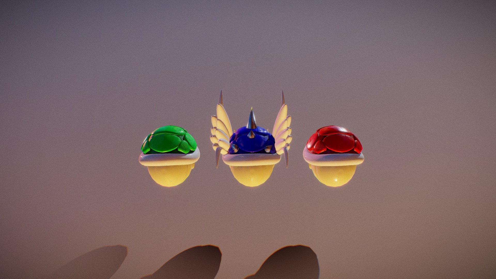 Red Shell Blue Shell And Green Shell - Download Free 3D model by ...