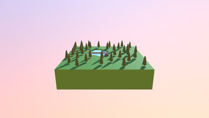 Low Poly Forest 3D Model