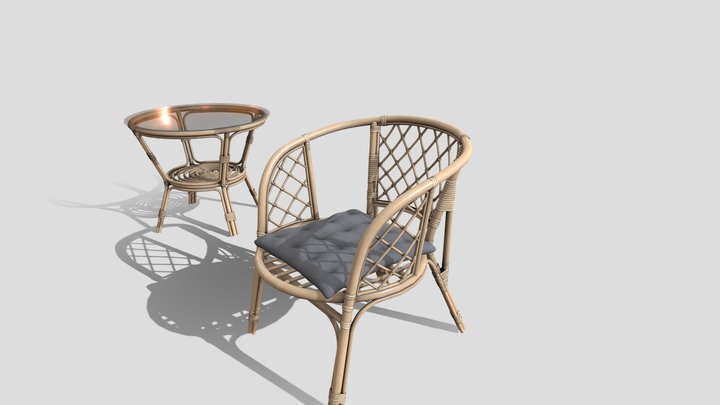 Rattan Furniture 3D Model