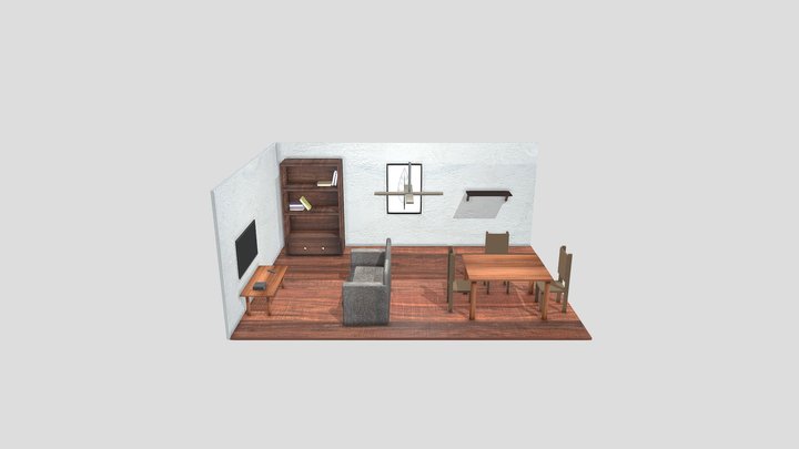 sala de estar (animado) 3D Model
