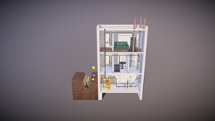 2. Plinska instalacija 3D Model