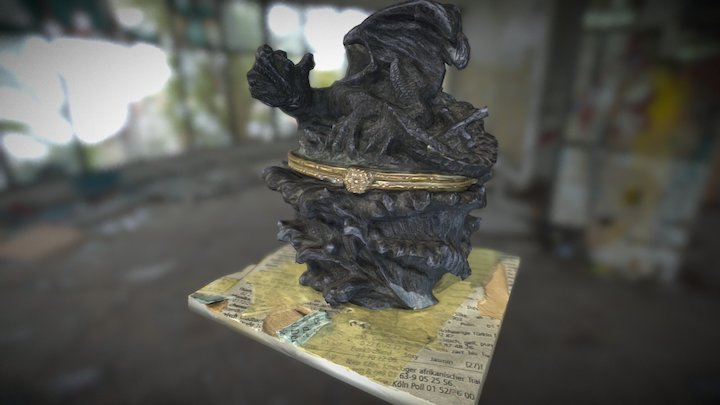 Gothic Dragon Statue 3D Model