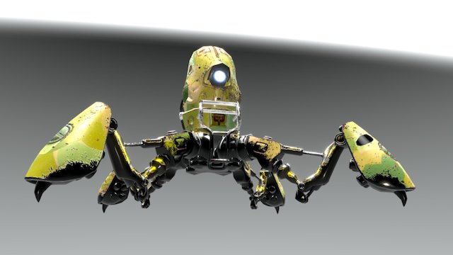 Texturing: Oil Well Saboteur Bot 3D Model