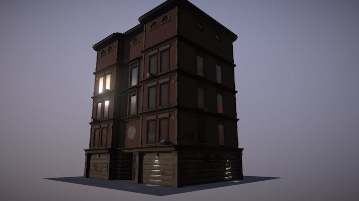 Modular Building Diorama 3D Model