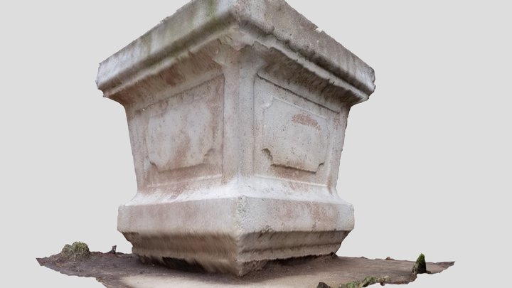 Weathered Concrete Statue Pedestal Scan