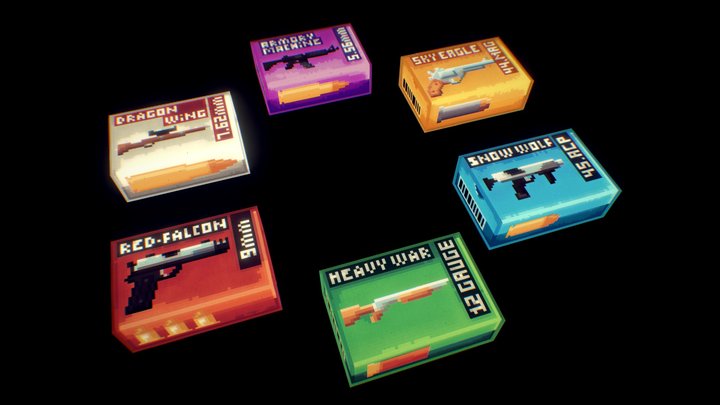 Ammo Boxes Revamped (Pixelated Low-Poly) 3D Model
