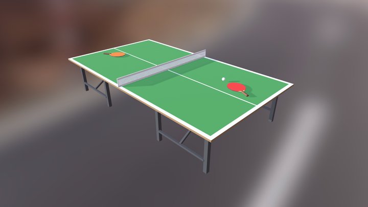 Low Poly Ping Pong Table 3D Model