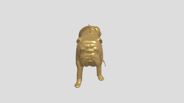 Peeing English Bulldog turned into gold – Modelo 3D gratuito STL