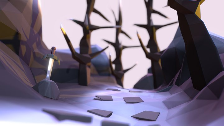 Low Poly Scene 3D Model
