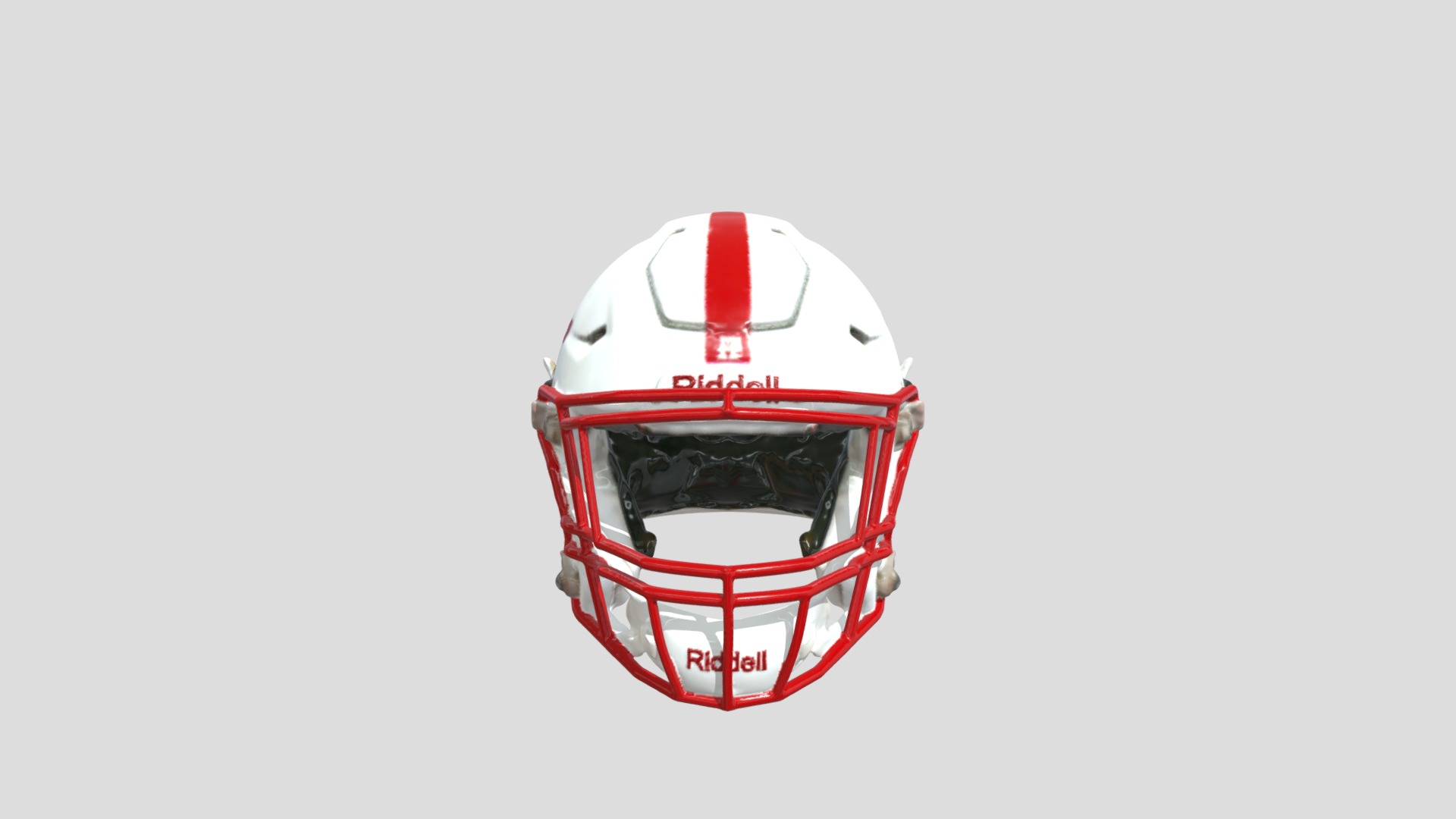 3D model Freeport Red Devils Helmet - This is a 3D model of the Freeport Red Devils Helmet. The 3D model is about a white and red helmet.