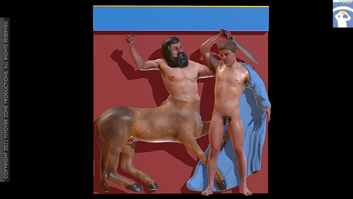 3D rendering of Metope South 06 Restored (Parthenon)