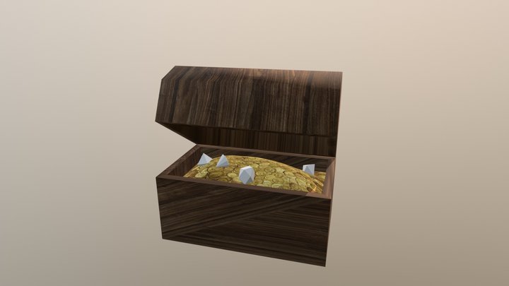 Chest With Gems 3D Model