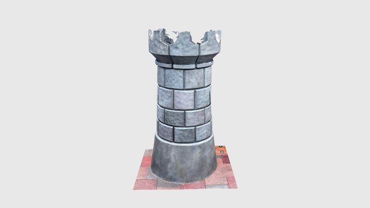 クッパ城の門柱 3D Model