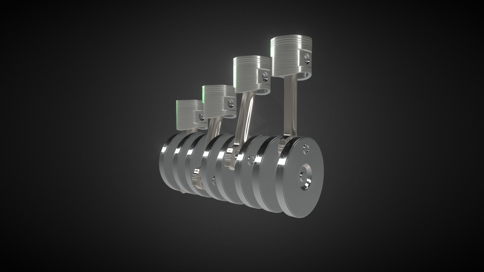 3D model Piston Animaterd - This is a 3D model of the Piston Animaterd. The 3D model is about a light bulb with a black background.